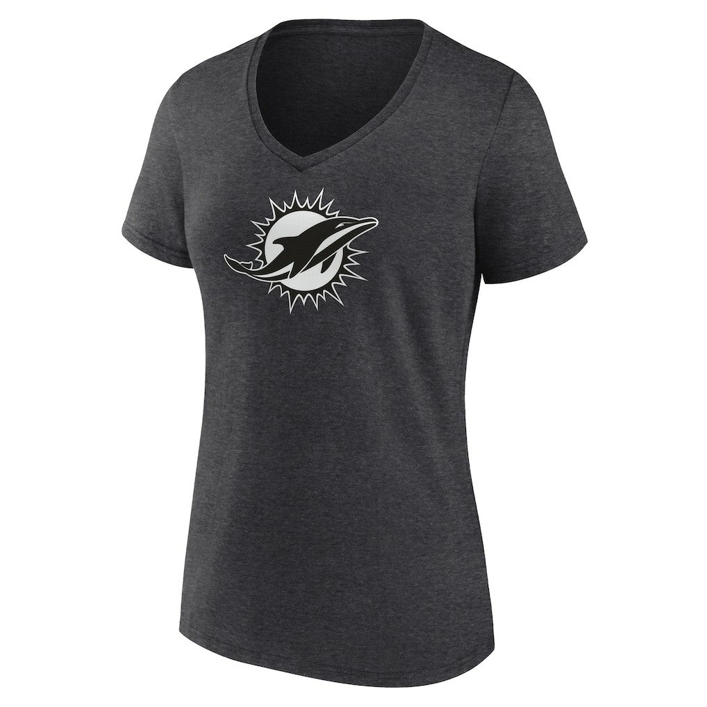 NFL Miami Dolphins Women's Personalized Name & Number Monochrome V-Neck Long Sleeve T-Shirt