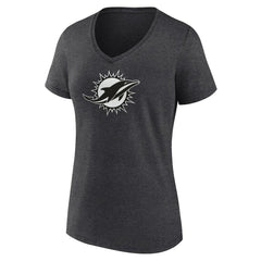 NFL Miami Dolphins Women's Personalized Name & Number Monochrome V-Neck Long Sleeve T-Shirt