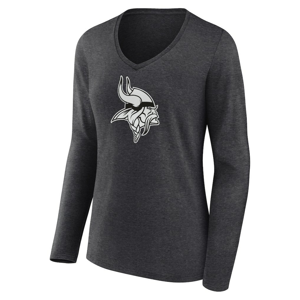 NFL Minnesota Vikings Women's Personalized Name & Number Monochrome V-neck T-Shirt