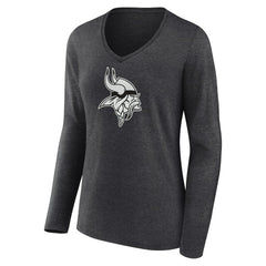 NFL Minnesota Vikings Women's Personalized Name & Number Monochrome V-neck T-Shirt