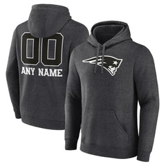 NFL New England Patriots Personalized Name & Number Monochrome Pullover Hoodie