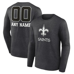 NFL New Orleans Saints Personalized Name & Number Monochrome Long Sleeve T-Shirt