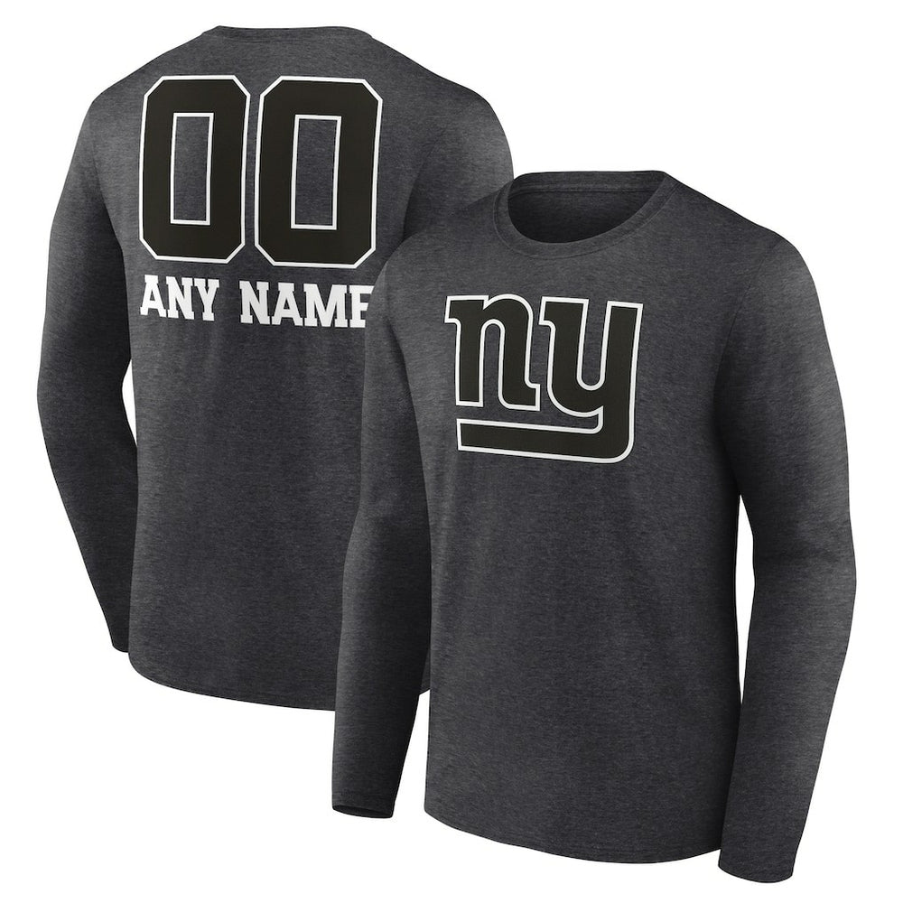 NFL New York Giants Personalized Name & Number Monochrome Long Sleeve T-Shirt