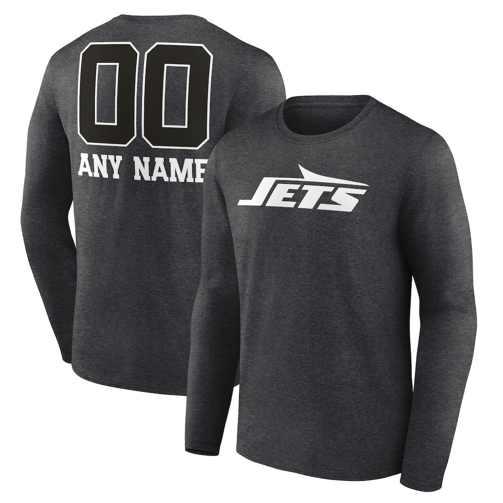 NFL New York Jets Personalized Name & Number Monochrome Long Sleeve T-Shirt