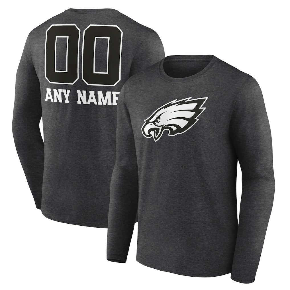NFL Philadelphia Eagles Personalized Name & Number Monochrome Long Sleeve T-Shirt