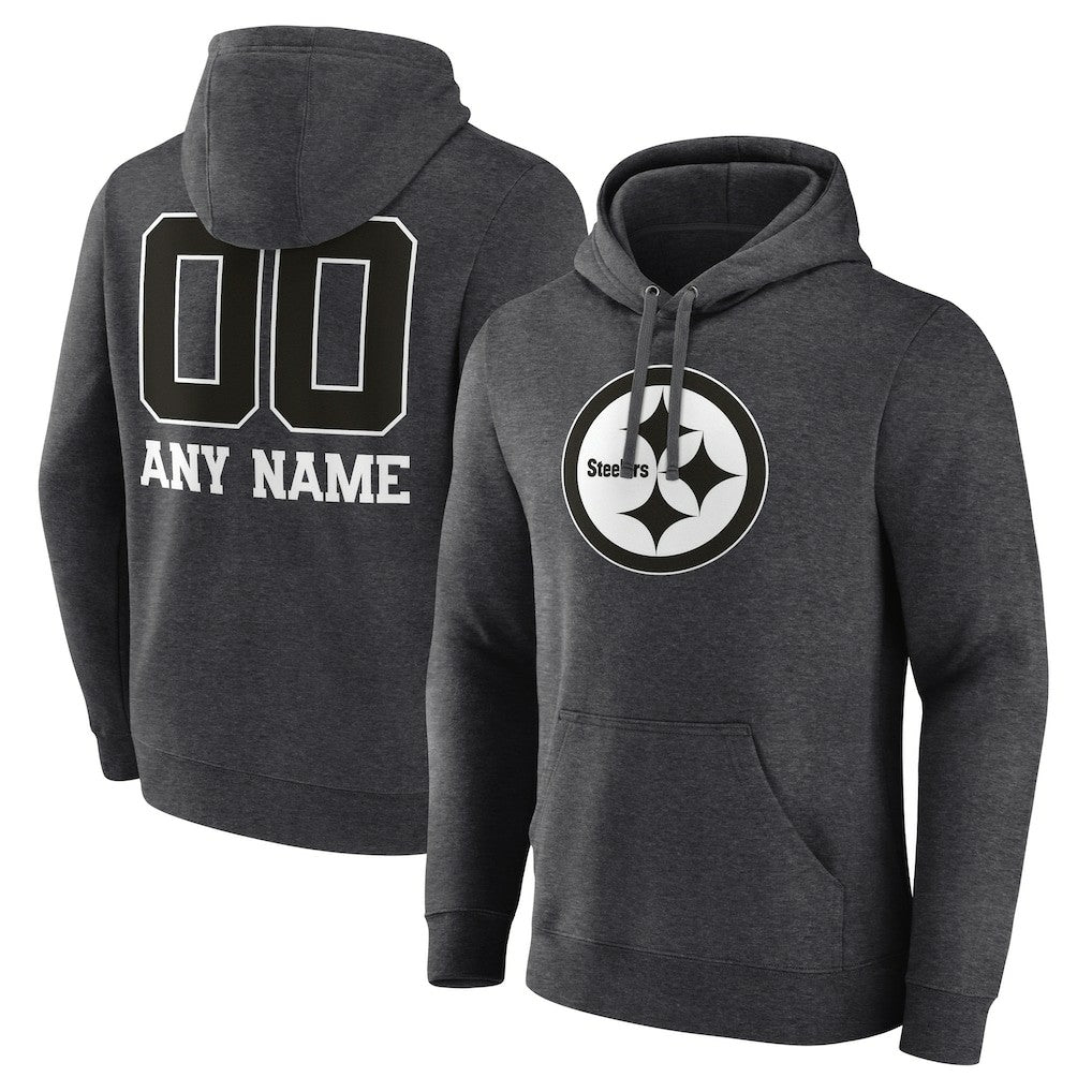 NFL Pittsburgh Steelers Personalized Name & Number Monochrome Pullover Hoodie