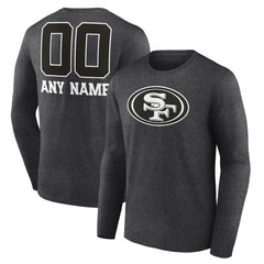 NFL San Francisco 49ers Personalized Name & Number Monochrome Long Sleeve T-Shirt