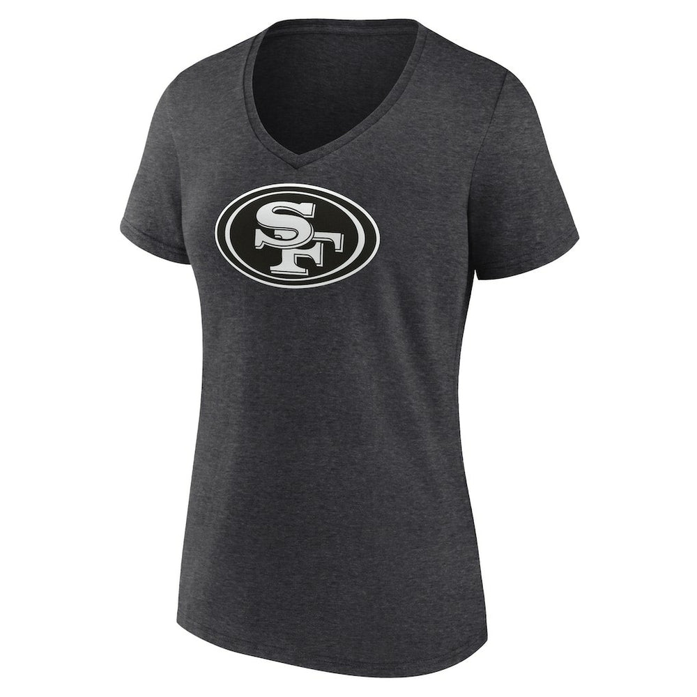 NFL San Francisco 49ers Women's Personalized Name & Number Monochrome V-Neck Long Sleeve T-Shirt