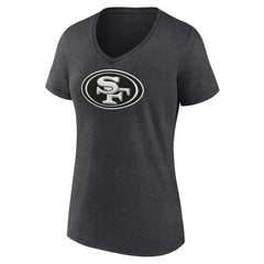 NFL San Francisco 49ers Women's Personalized Name & Number Monochrome V-Neck Long Sleeve T-Shirt
