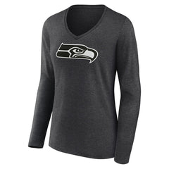 NFL Seattle Seahawks Women's Personalized Name & Number Monochrome V-neck T-Shirt