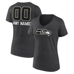 NFL Seattle Seahawks Women's Personalized Name & Number Monochrome V-Neck Long Sleeve T-Shirt