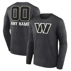 NFL Washington Commanders Personalized Name & Number Monochrome Long Sleeve T-Shirt