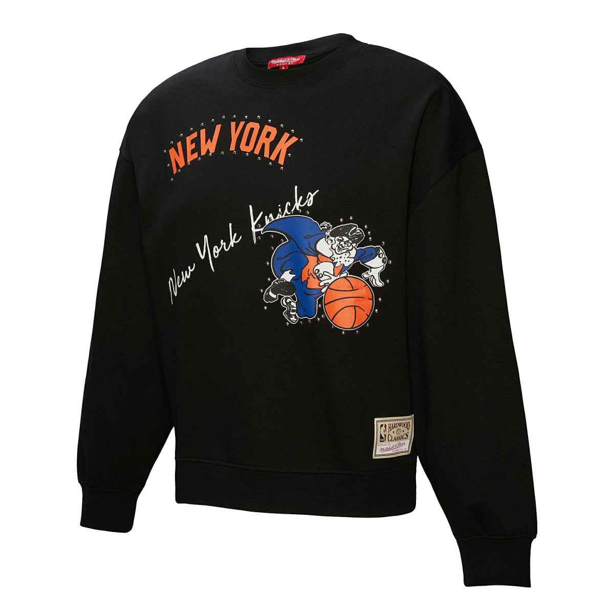 New York Knicks Women's Hardwood Classics Home Team Pullover Sweatshirt - Black | Mitchell & Ness sale