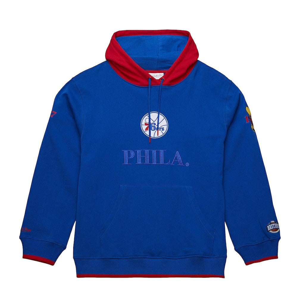 Philadelphia 76ers Hardwood Classics Team OG 3.0 Pullover Hoodie - Royal | Mitchell & Ness for sale