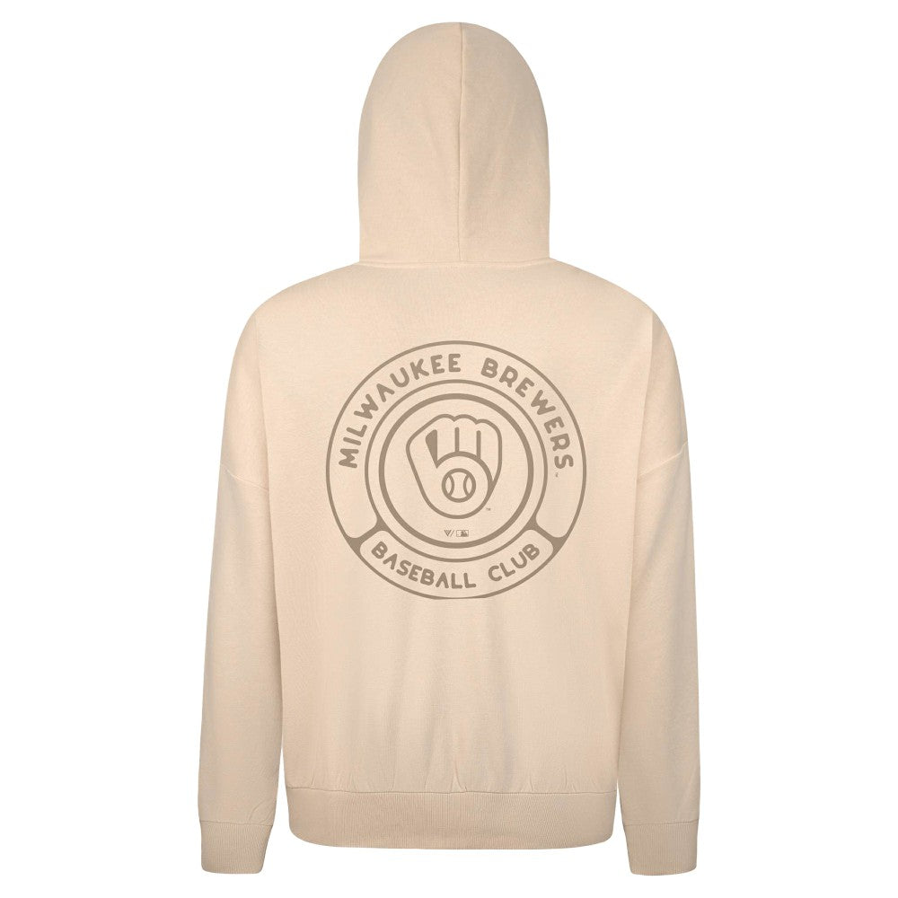 Milwaukee Brewers Levelwear Contact Oversized Pullover Hoodie - Khaki