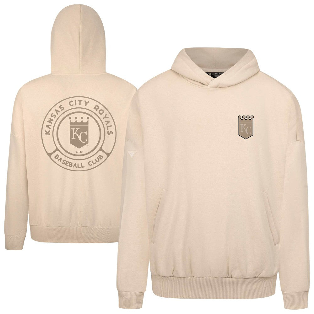 Kansas City Royals Levelwear Contact Oversized Pullover Hoodie - Khaki