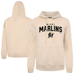 Miami Marlins Levelwear Podium Team Arch Pullover Hoodie - Khaki