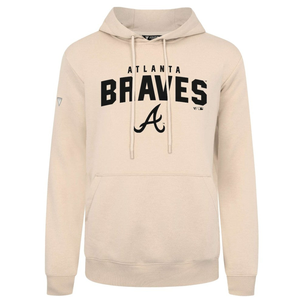 Atlanta Braves Levelwear Podium Team Arch Pullover Hoodie - Khaki
