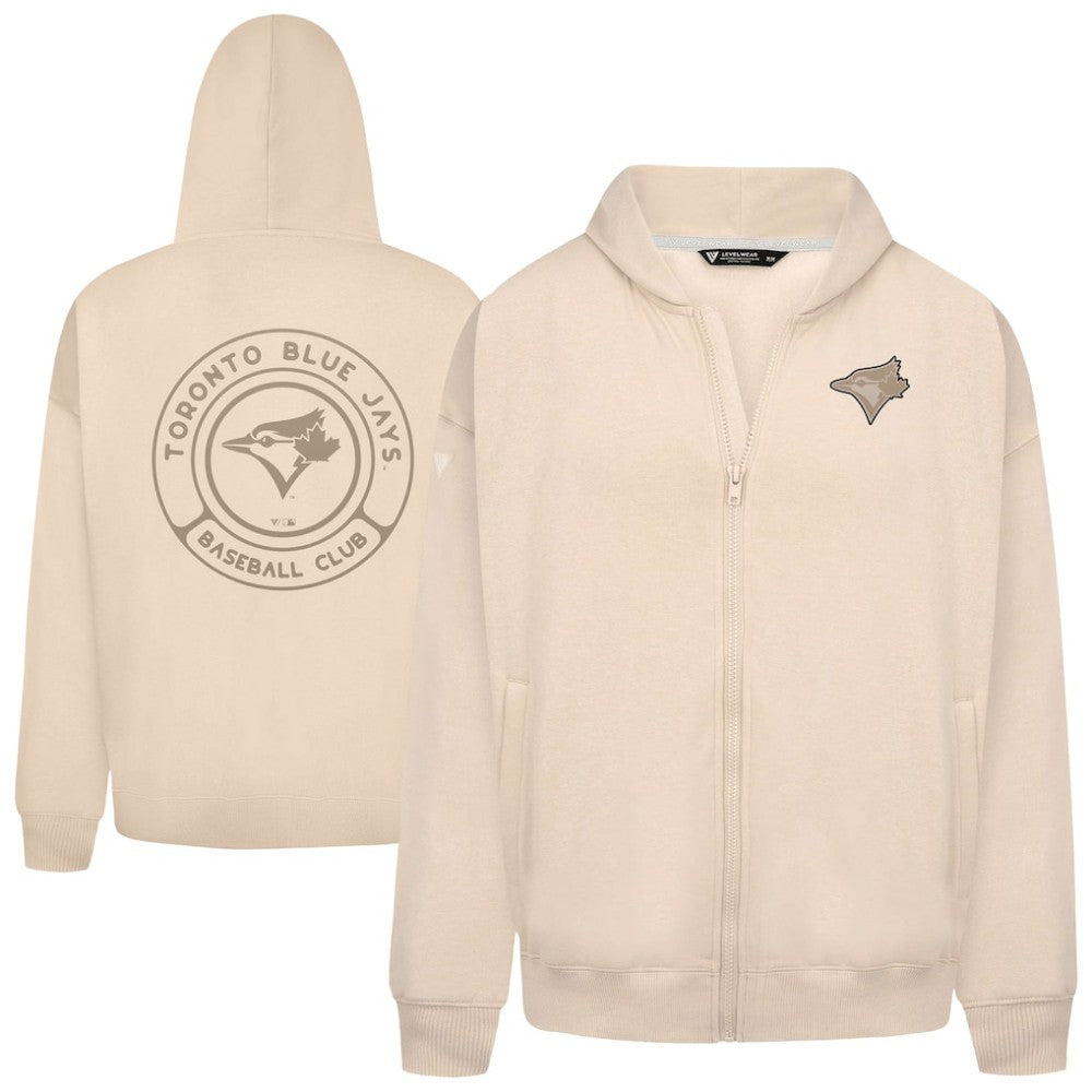 Toronto Blue Jays Levelwear Uphill Oversized Full-Zip Hoodie - Khaki
