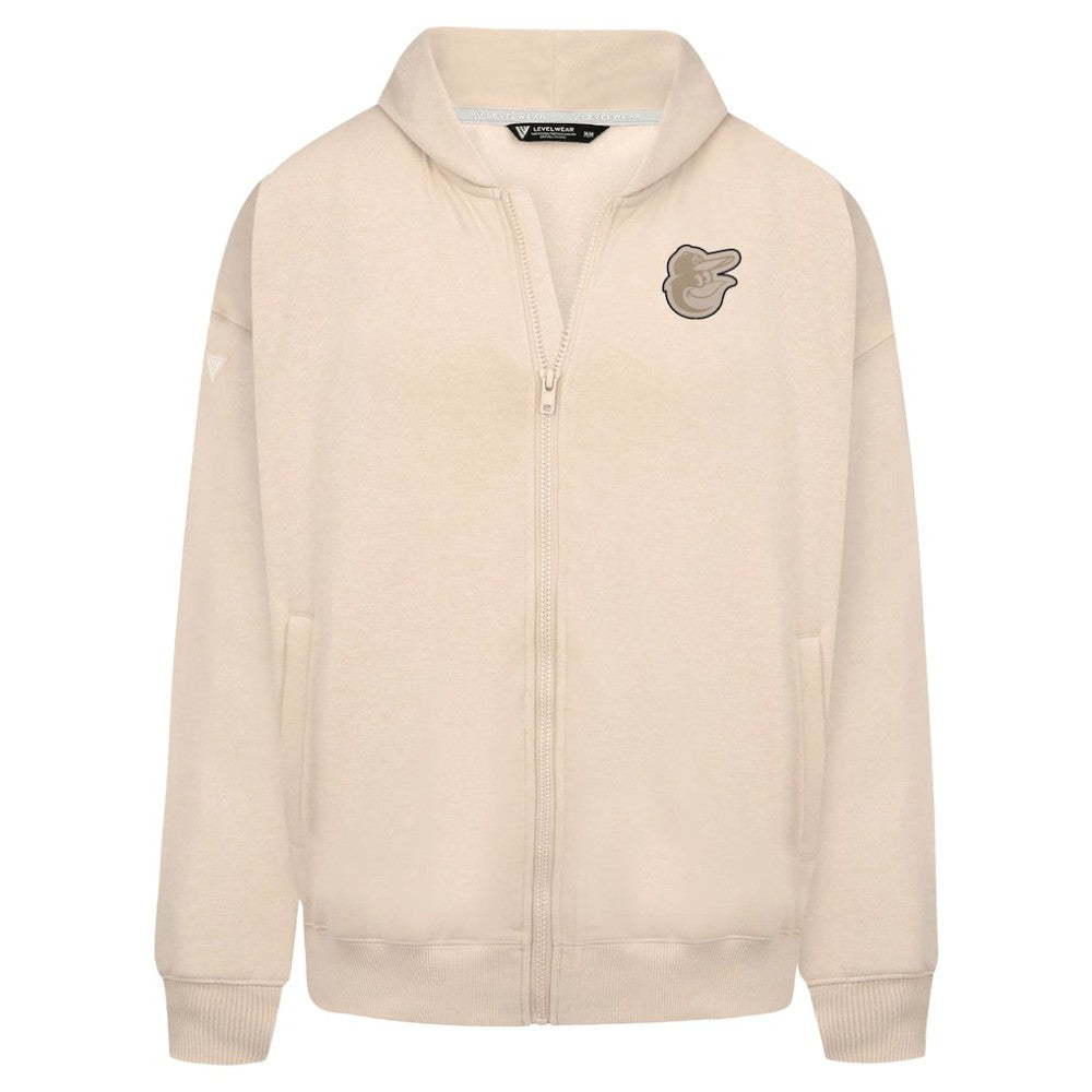 Baltimore Orioles Levelwear Uphill Oversized Full-Zip Hoodie - Khaki