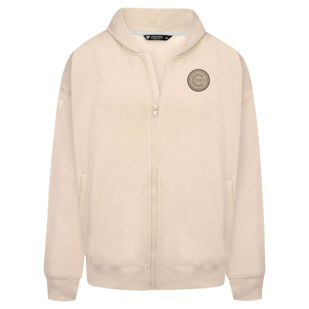 Chicago Cubs Levelwear Uphill Oversized Full-Zip Hoodie - Khaki