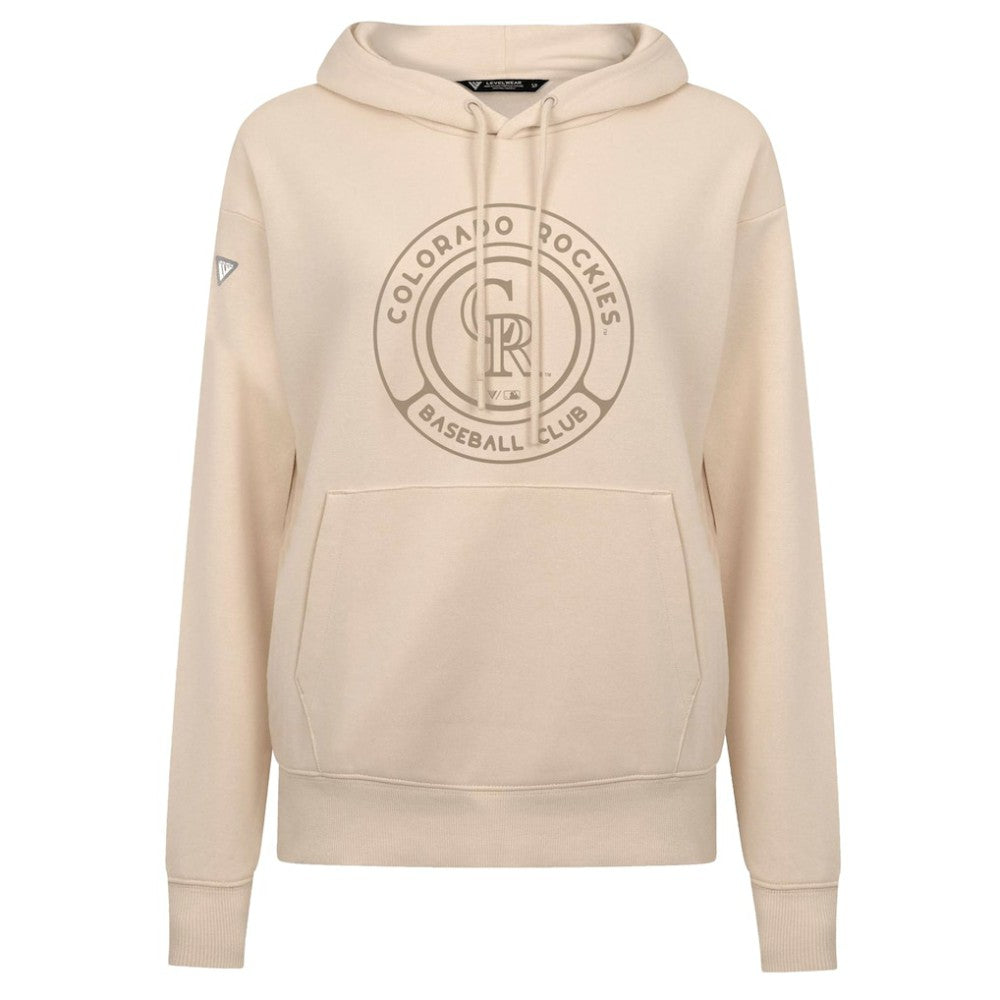 Colorado Rockies Levelwear Women's Adorn Gateway Pullover Hoodie - Khaki