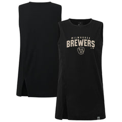Milwaukee Brewers Levelwear Women's Influx Team Arch Tank Top - Black
