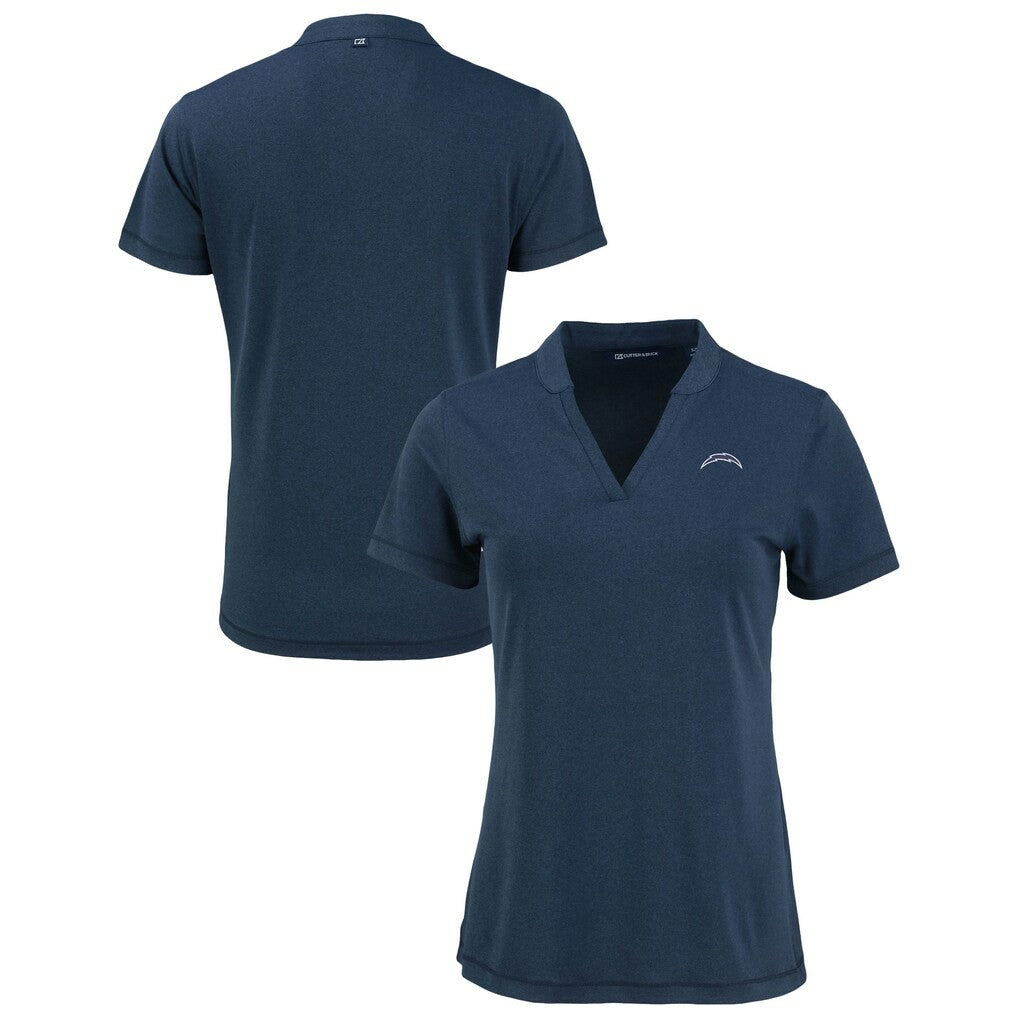 NFL Los Angeles Chargers Cutter & Buck Women's Forge Stretch Blade DryTec V-Neck Polo