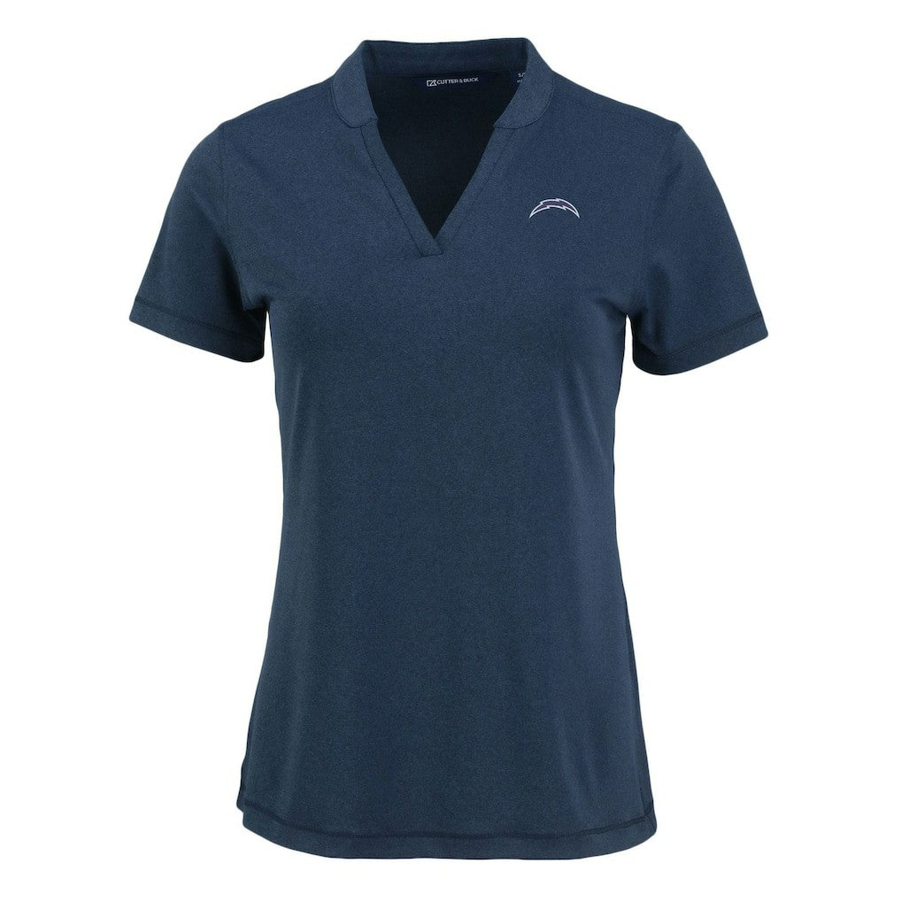 NFL Los Angeles Chargers Cutter & Buck Women's Forge Stretch Blade DryTec V-Neck Polo