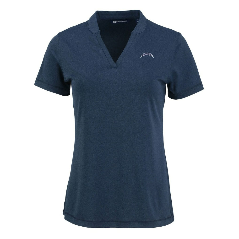 NFL Los Angeles Chargers Cutter & Buck Women's Forge Stretch Blade DryTec V-Neck Polo