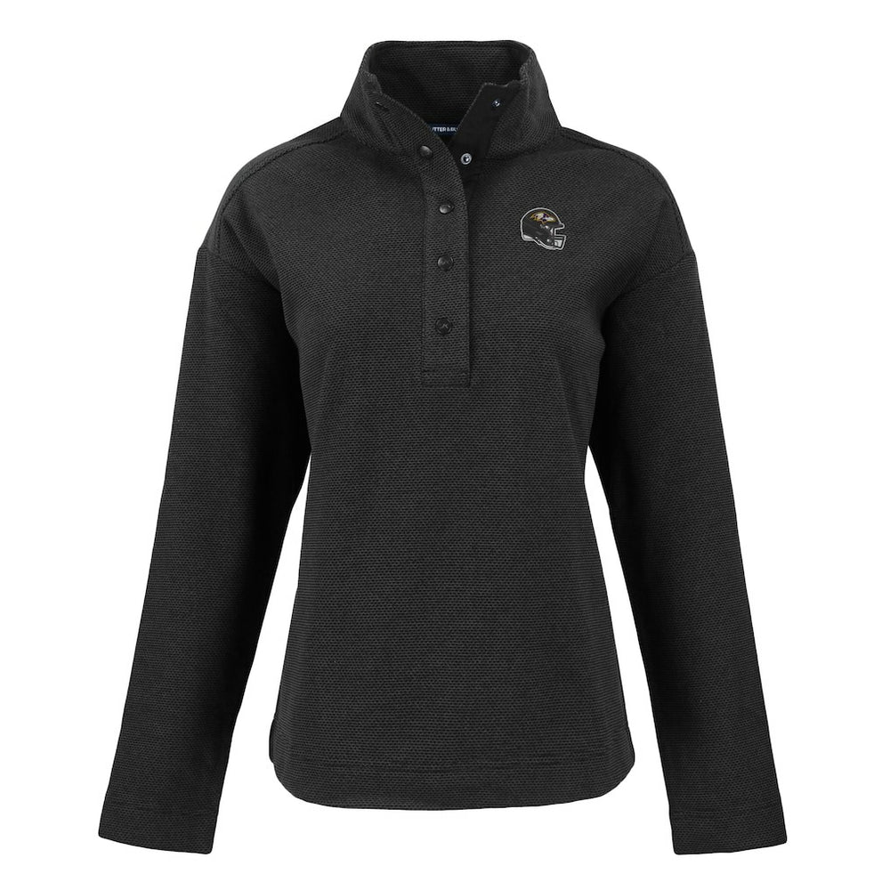 NFL Baltimore Ravens Cutter & Buck Women's Hunts Point Eco Half-Snap Sweatshirt
