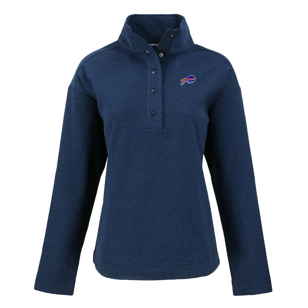 NFL Buffalo Bills Cutter & Buck Women's Hunts Point Eco Half-Snap Sweatshirt