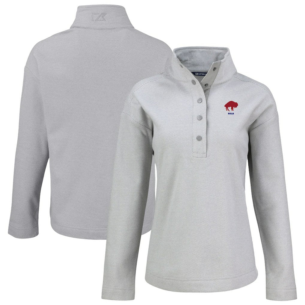 NFL Buffalo Bills Cutter & Buck Women's Hunts Point Eco Half-Snap Sweatshirt