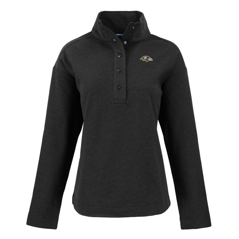 NFL Baltimore Ravens Cutter & Buck Women's Hunts Point Eco Half-Snap Sweatshirt