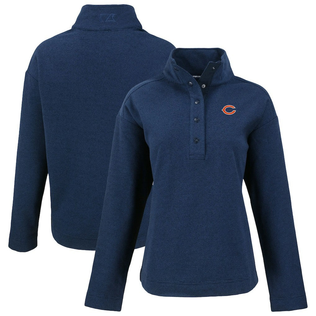 NFL Chicago Bears Cutter & Buck Women's Hunts Point Eco Half-Snap Sweatshirt