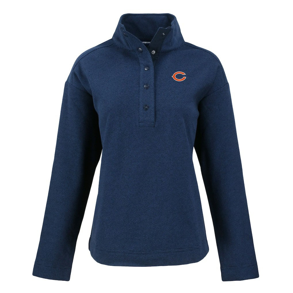 NFL Chicago Bears Cutter & Buck Women's Hunts Point Eco Half-Snap Sweatshirt