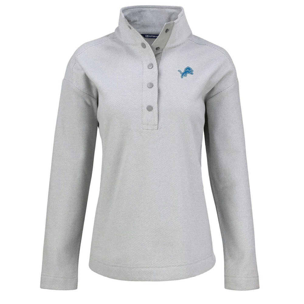 NFL Detroit Lions Cutter & Buck Women's Hunts Point Eco Half-Snap Sweatshirt