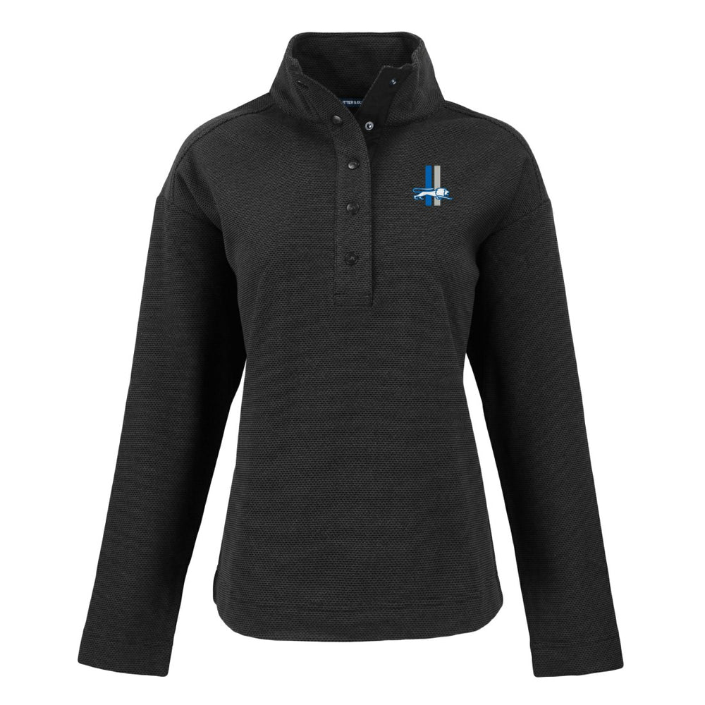 NFL Detroit Lions Cutter & Buck Women's Hunts Point Eco Half-Snap Sweatshirt