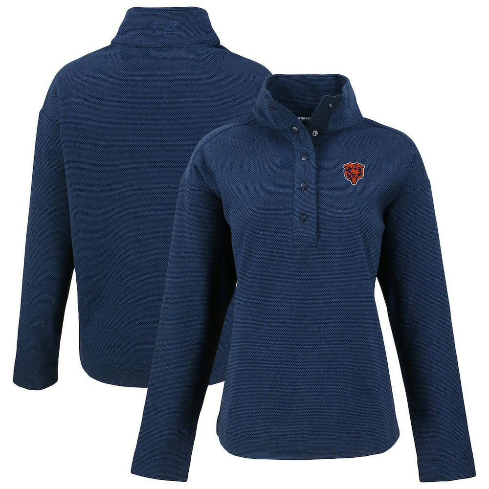 NFL Chicago Bears Cutter & Buck Women's Hunts Point Eco Half-Snap Sweatshirt