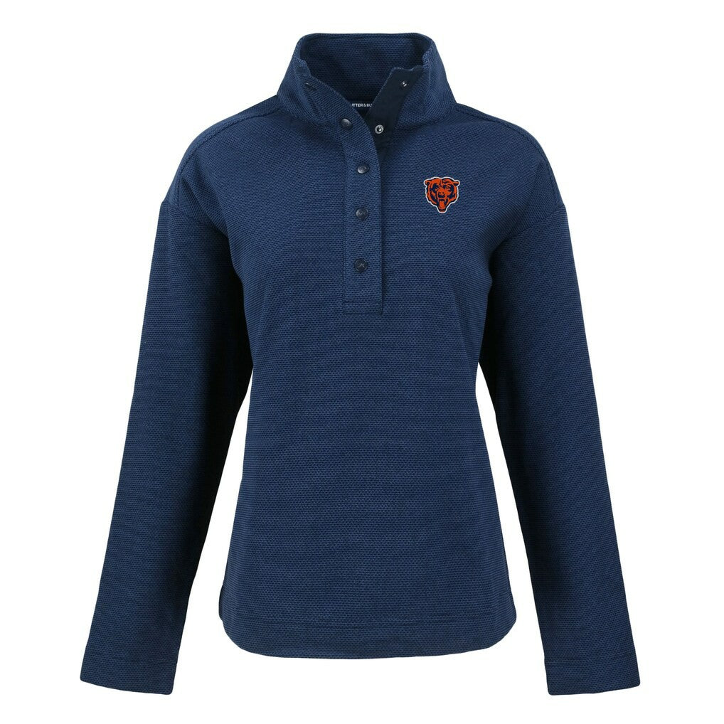 NFL Chicago Bears Cutter & Buck Women's Hunts Point Eco Half-Snap Sweatshirt