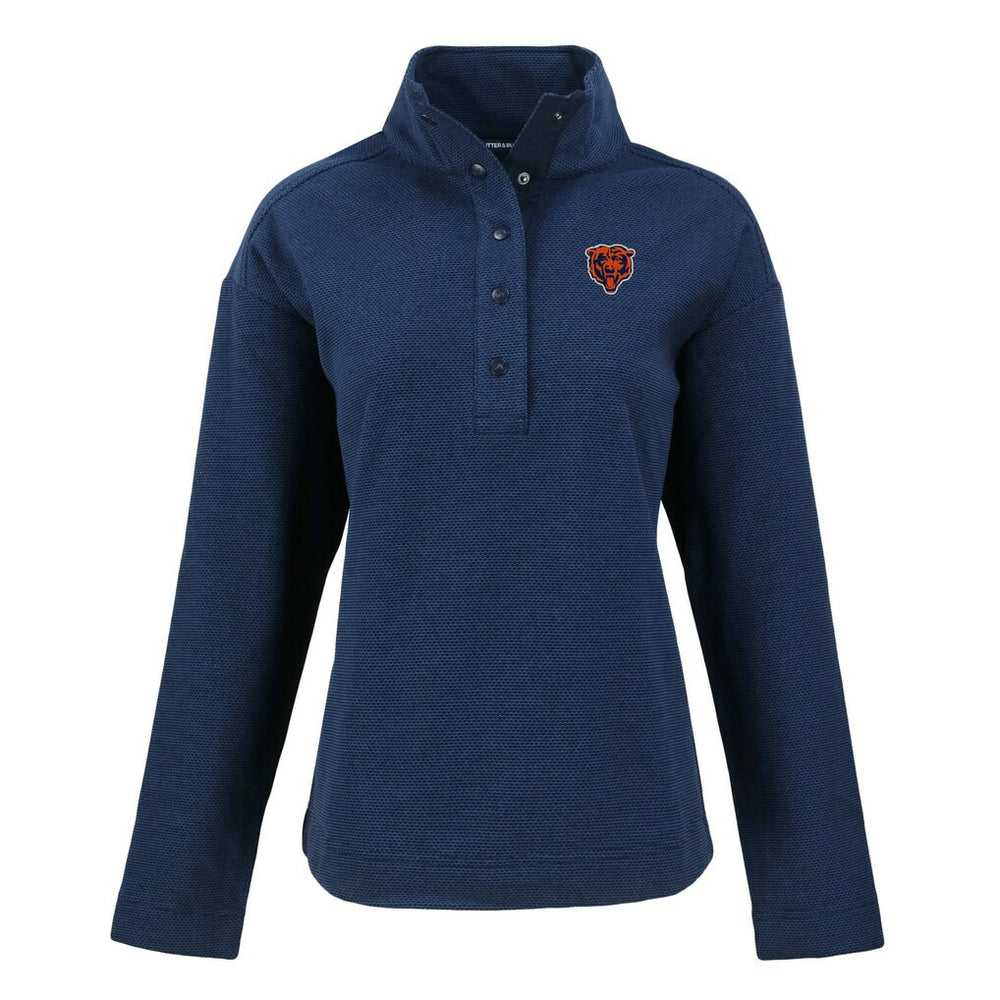 NFL Chicago Bears Cutter & Buck Women's Hunts Point Eco Half-Snap Sweatshirt