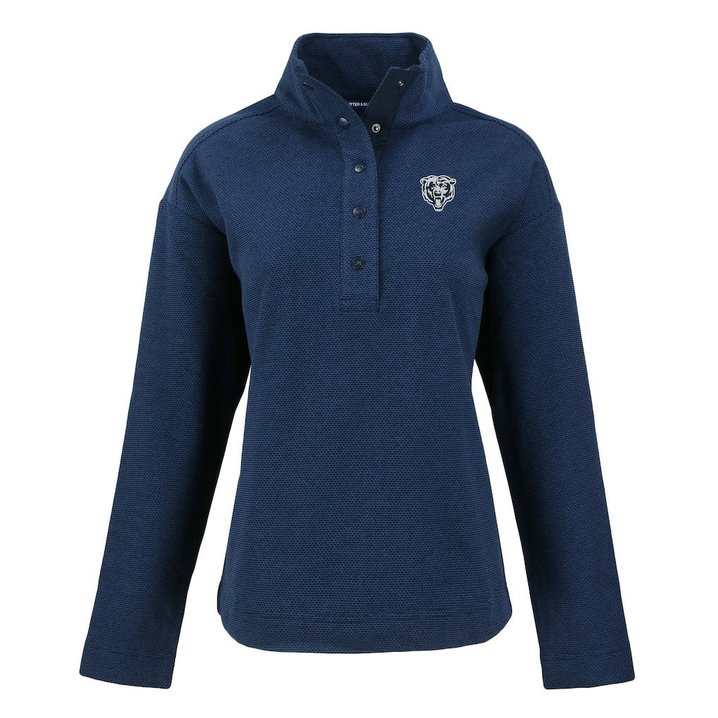 NFL Chicago Bears Cutter & Buck Women's Hunts Point Eco Half-Snap Sweatshirt