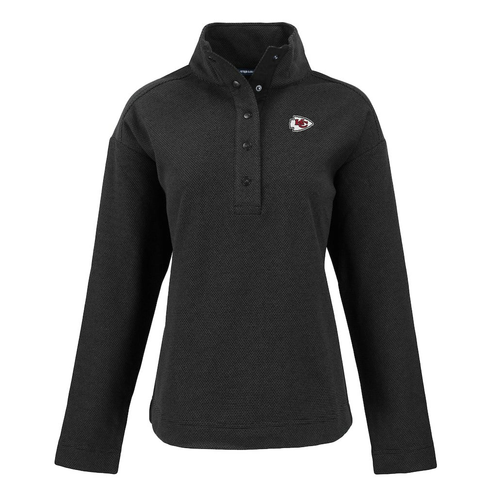 NFL Kansas City Chiefs Cutter & Buck Women's Hunts Point Eco Half-Snap Sweatshirt