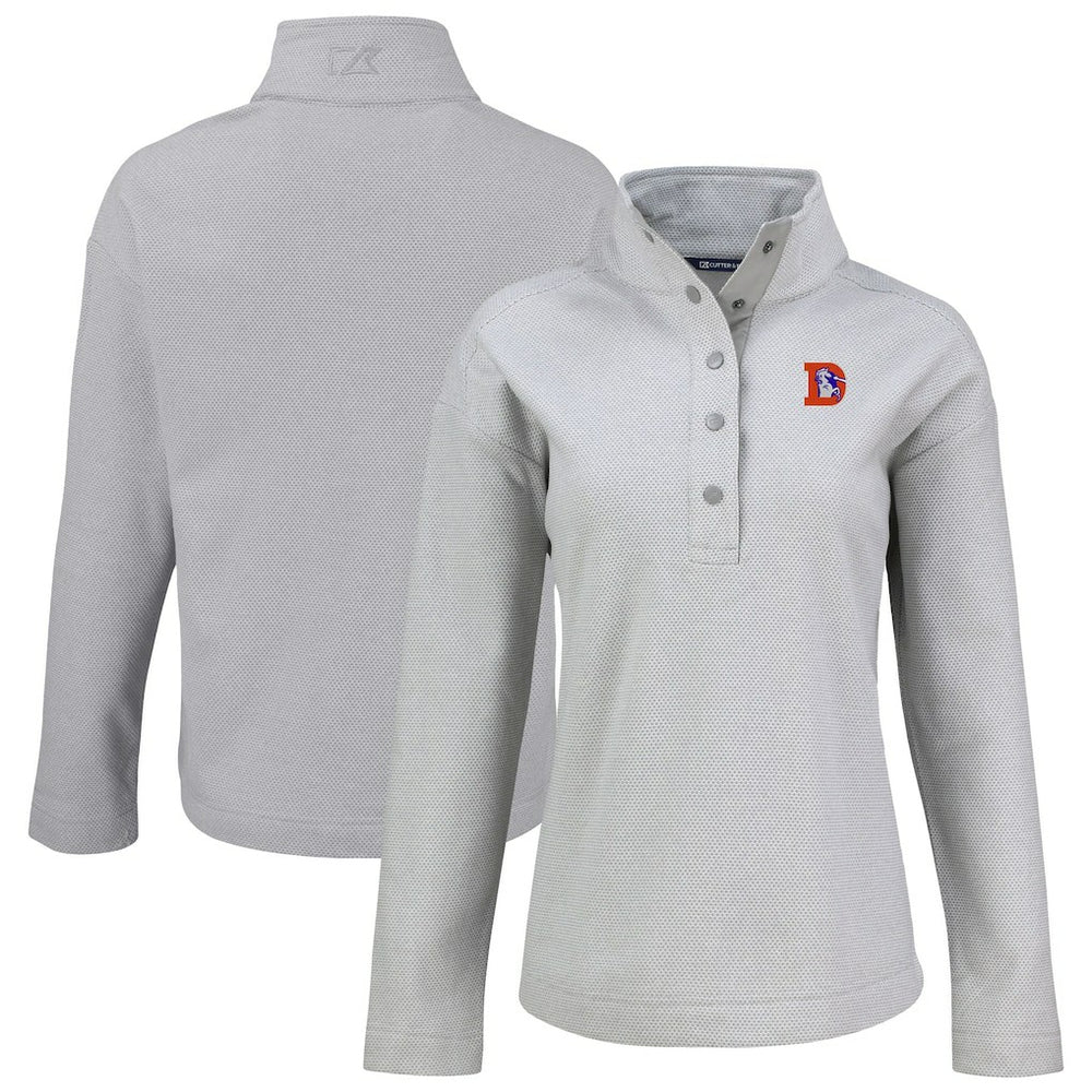 NFL Denver Broncos Cutter & Buck Women's Hunts Point Eco Half-Snap Sweatshirt
