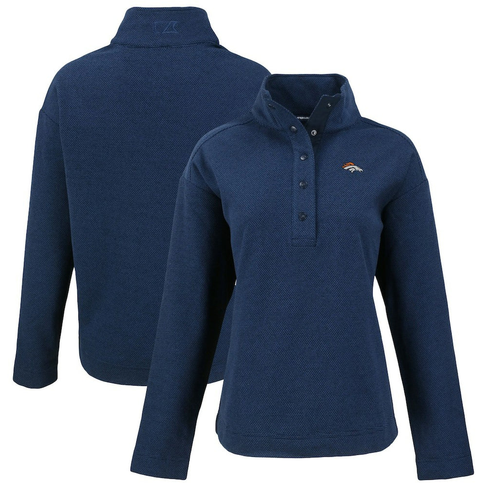NFL Denver Broncos Cutter & Buck Women's Hunts Point Eco Half-Snap Sweatshirt
