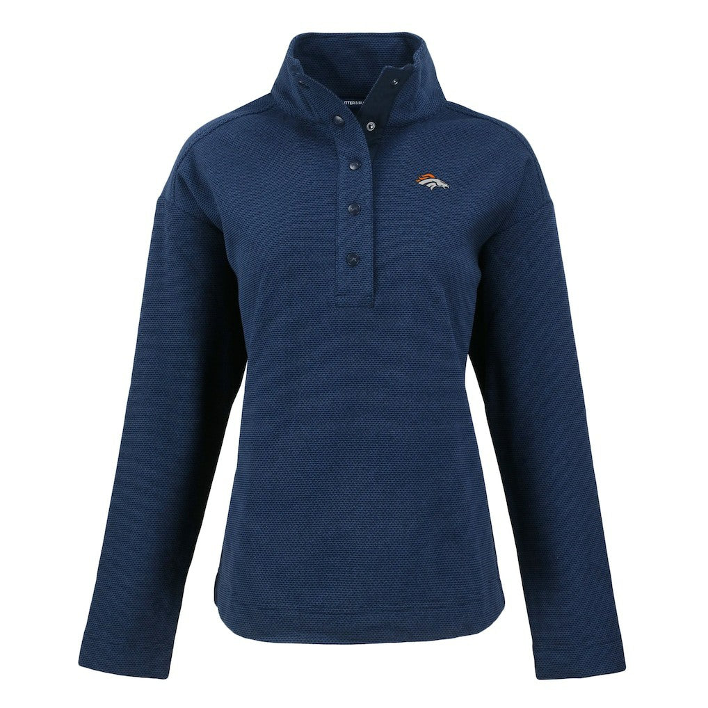 NFL Denver Broncos Cutter & Buck Women's Hunts Point Eco Half-Snap Sweatshirt