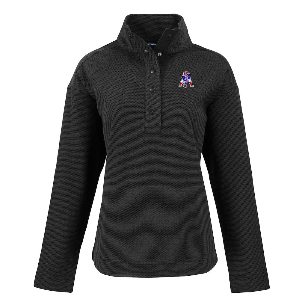 NFL New England Patriots Cutter & Buck Women's Hunts Point Eco Half-Snap Sweatshirt