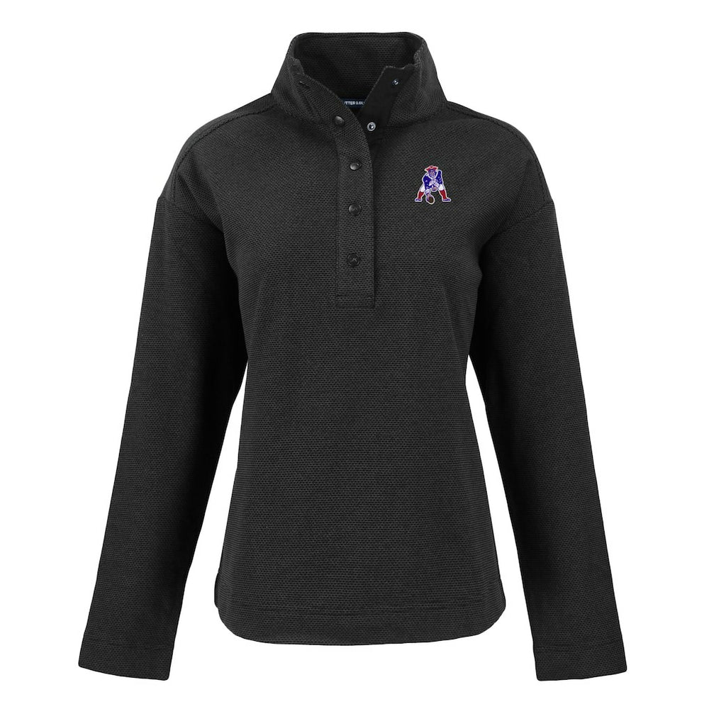 NFL New England Patriots Cutter & Buck Women's Hunts Point Eco Half-Snap Sweatshirt