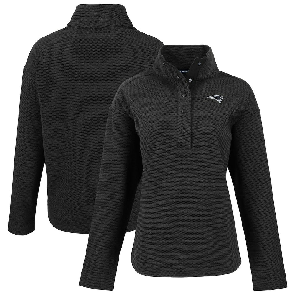 NFL New England Patriots Cutter & Buck Women's Hunts Point Eco Half-Snap Sweatshirt