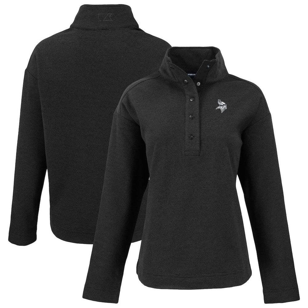 NFL Minnesota Vikings Cutter & Buck Women's Hunts Point Eco Half-Snap Sweatshirt